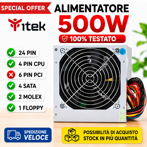 Alimentatore 500w per - alimentatore, pc